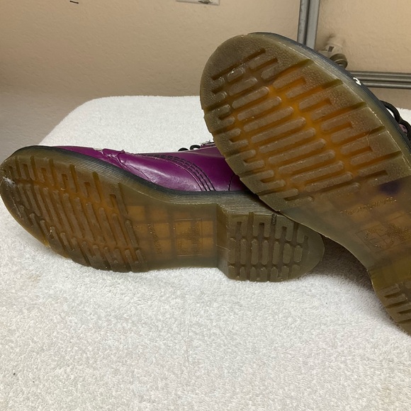 Dr. Martens Shiny Purple Combat Boots - Picture 11 of 13